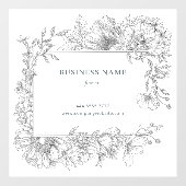 Elegantes Grau auf weißer Blume Frame Nail Haar Sa Fensteraufkleber (Blatt)