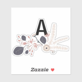 Elegantes, grau blaues Pfirsichblütenmuster Aufkleber