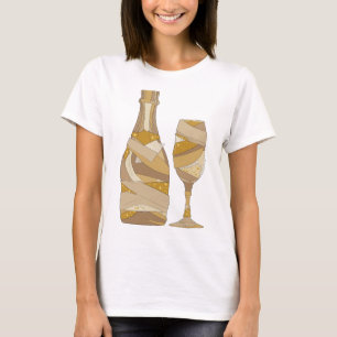 Elegantes Grau CHAMPAGNERFLASCHE UND GLAS T-Shirt
