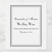 Elegantes, grau Gerahmtes H Weinflaschen-Etikett Weinetikett (Einzelnes Label)
