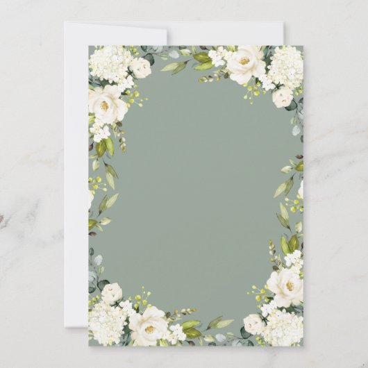 Elegantes, grau-grünes Brautparty Einladung (Rückseite)