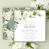 Elegantes, grau-grünes Brautparty Einladung