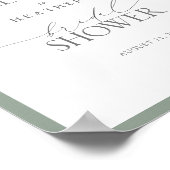 Elegantes, grau-grünes Brautparty Poster (Ecke)