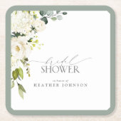 Elegantes, grau-grünes Brautparty Rechteckiger Pappuntersetzer (Vorderseite)