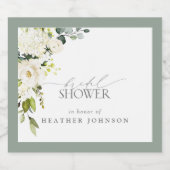 Elegantes, grau-grünes Brautparty Schaumweinetikett (Einzelnes Label)