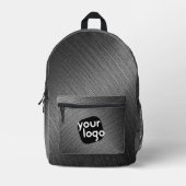 Elegantes, grau-minimalistisches, modernes Logo Bedruckter Rucksack (Vorderseite)