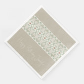 Elegantes Grau mit Blumenmuster Serviette (Ecke)