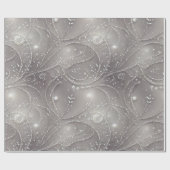Elegantes Grau, Perlenstrände, Perlen und Licht Geschenkpapier (Flach)