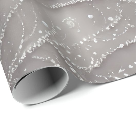 Elegantes Grau, Perlenstrände, Perlen und Licht Geschenkpapier (Rolleneckpunkt)