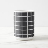 Elegantes Grau Quadratisch Weiß Kaffeetasse (Mittel)