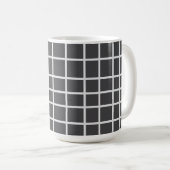 Elegantes Grau Quadratisch Weiß Kaffeetasse (VorderseiteRechts)