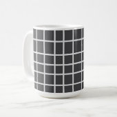 Elegantes Grau Quadratisch Weiß Kaffeetasse (Vorderseite Links)