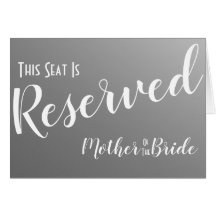 Elegantes, grau reserviertes Seat Wedding Sign