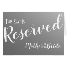 Elegantes, grau reserviertes Seat Wedding Sign