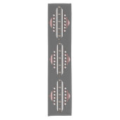 Elegantes, grau-rosa Azteken-Muster Kurzer Tischläufer (Vorderseite)