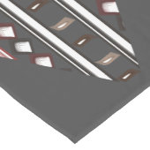 Elegantes, grau-rosa Azteken-Muster Kurzer Tischläufer (Ecke)