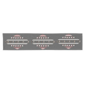 Elegantes, grau-rosa Azteken-Muster Kurzer Tischläufer (Horizontal)