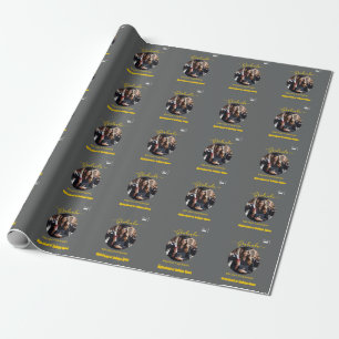 Elegantes Grau-Schiefer-Foto-Spanisch-Absolventin Geschenkpapier