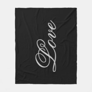 Elegantes Grau-Schwarz-Liebes-Hochzeits-Postage Fleecedecke