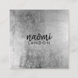 Elegantes, grau silberfarbenes, modernes, quadrati quadratische visitenkarte