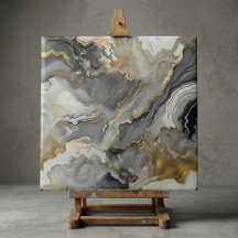 Elegantes Grau und Gold Liquid Marble Achat