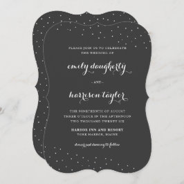 Elegantes Grau und Weiß mit zarter Hochzeit Einladung