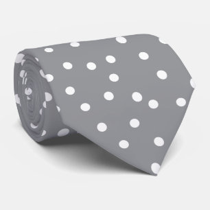 Elegantes Grau Weiß Polka Punkte Muster Bräutigam  Krawatte