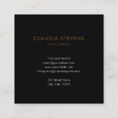 Elegantes, grau-weißes, schwarzes Marmormuster Quadratische Visitenkarte (Rückseite)