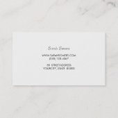 Elegantes Graublau Moderne IMITATE Silberstreifen Visitenkarte (Rückseite)