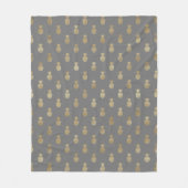 Elegantes Graue und goldenes Ananas Muster Fleecedecke (Vorderseite)