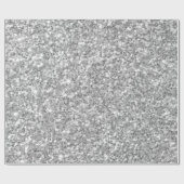 Elegantes Graue und Weiße Akzente Glitzer Muster Geschenkpapier (Flach)