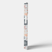 Elegantes graues blaues Blumenmuster Case-Mate iPhone Hülle (Rückseite / Rechts)