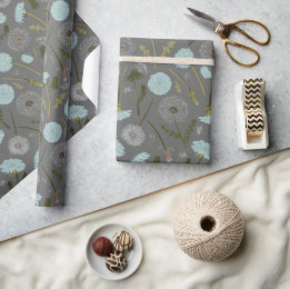 Elegantes graues blaues Leuchten Muster Geschenkpapier