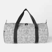 Elegantes graues Blumenmuster Duffle Bag (Rückseite)