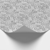 Elegantes graues Blumenmuster Geschenkpapier (Ecke)