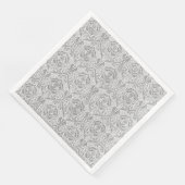 Elegantes graues Blumenmuster Serviette (Ecke)