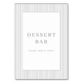 Elegantes graues Dessert-Bar-Schild Tischnummer (Rückseite)