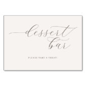Elegantes graues Dessert-Bar-Schild Tischnummer (Rückseite)