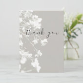 Elegantes, graues, florales Flachbild Dankeschön K Dankeskarte (Stehend Vorderseite)