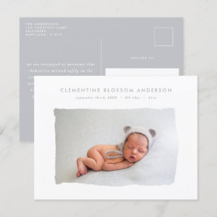 Elegantes graues Foto Ankündigungspostkarte