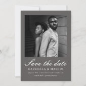 Elegantes graues Foto Hochzeit speichern das Datum Save The Date (Vorderseite)