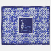 Elegantes graues geometrisches, nahtloses Monogram Fleecedecke (Vorderseite (Horizontal))