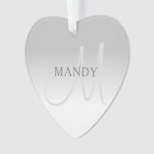 Elegantes graues Gradient benutzerdefinierbares Mo Ornament (Vorderseite)