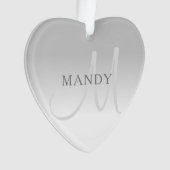 Elegantes graues Gradient benutzerdefinierbares Mo Ornament (Vorderseite)