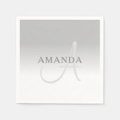 Elegantes graues Gradient benutzerdefinierbares Mo Serviette (Vorderseite)