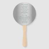 Elegantes graues Hochzeitsprogramm Fächer (Rückseite)