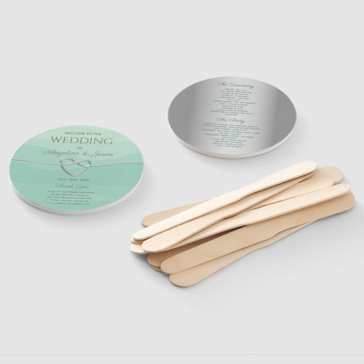 Elegantes graues Hochzeitsprogramm Fächer (Non-assembled)