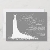 Elegantes graues Hochzeitssorn-Brautparty Einladung (Vorderseite)