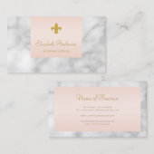 Elegantes graues Marmorrosa mit goldener Lilie Visitenkarte (Vorne/Hinten)