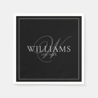 Elegantes graues Monogramm Name Familie formales A